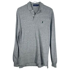POLO Ralph Lauren Grey Long Sleeve Polo Style Men's Shirt Size Small